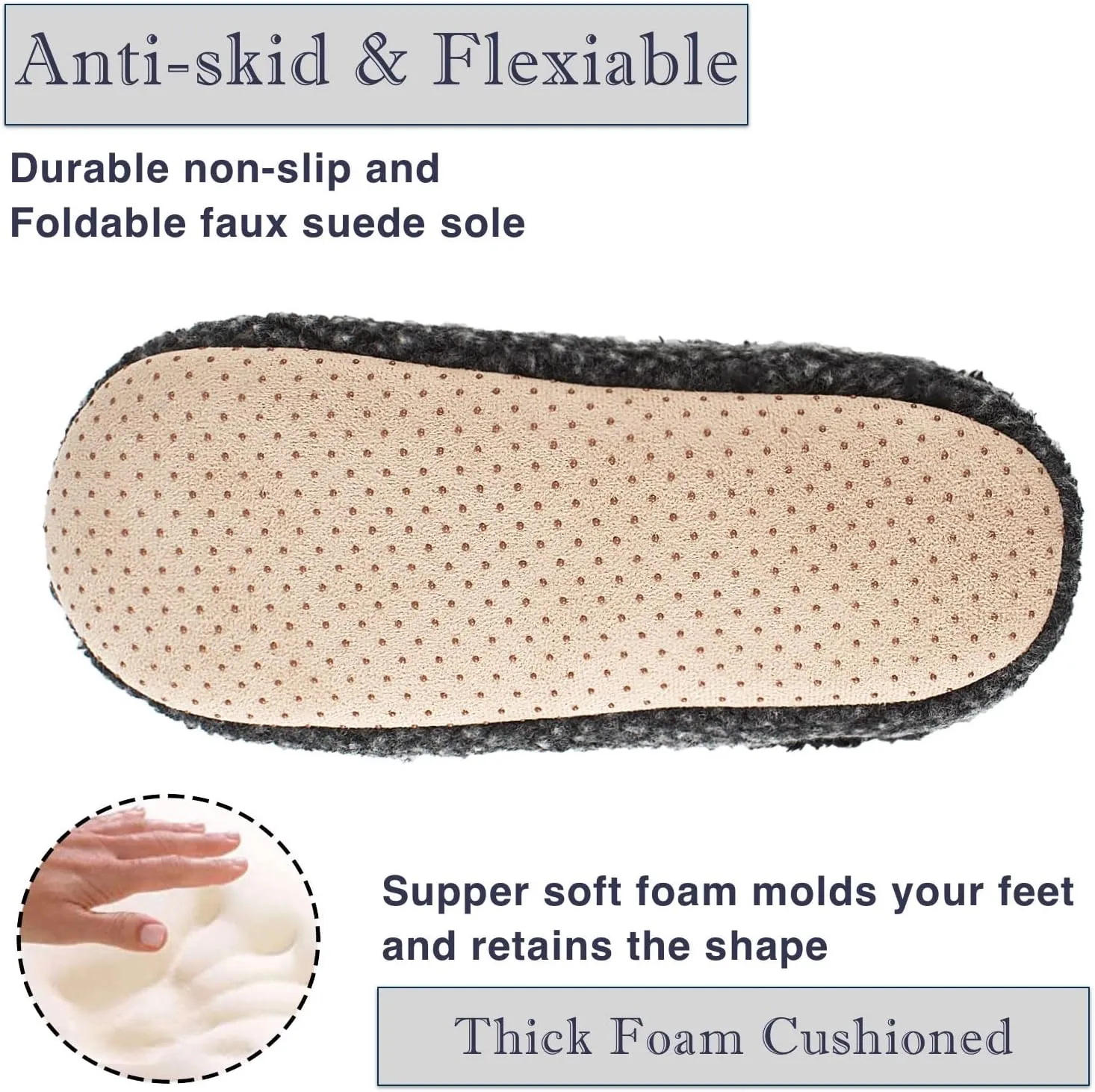 Cozylook 2-Pack Men's Soft Sole Slippers, Cozy Fuzzy Sock Shoes with Non-Slip Grippers, Unique Gifts