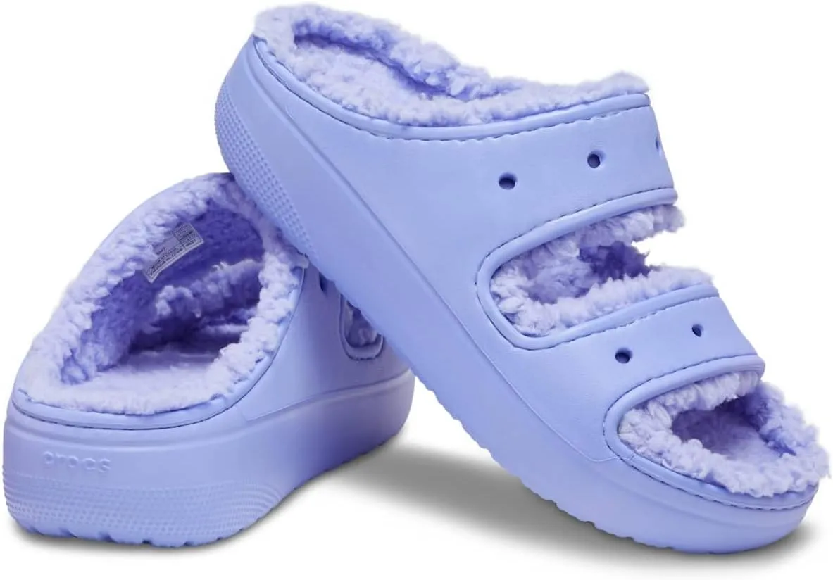 Crocs Unisex-Adult Classic Cozzzy Platform Sandals | Fuzzy Slippers Slide