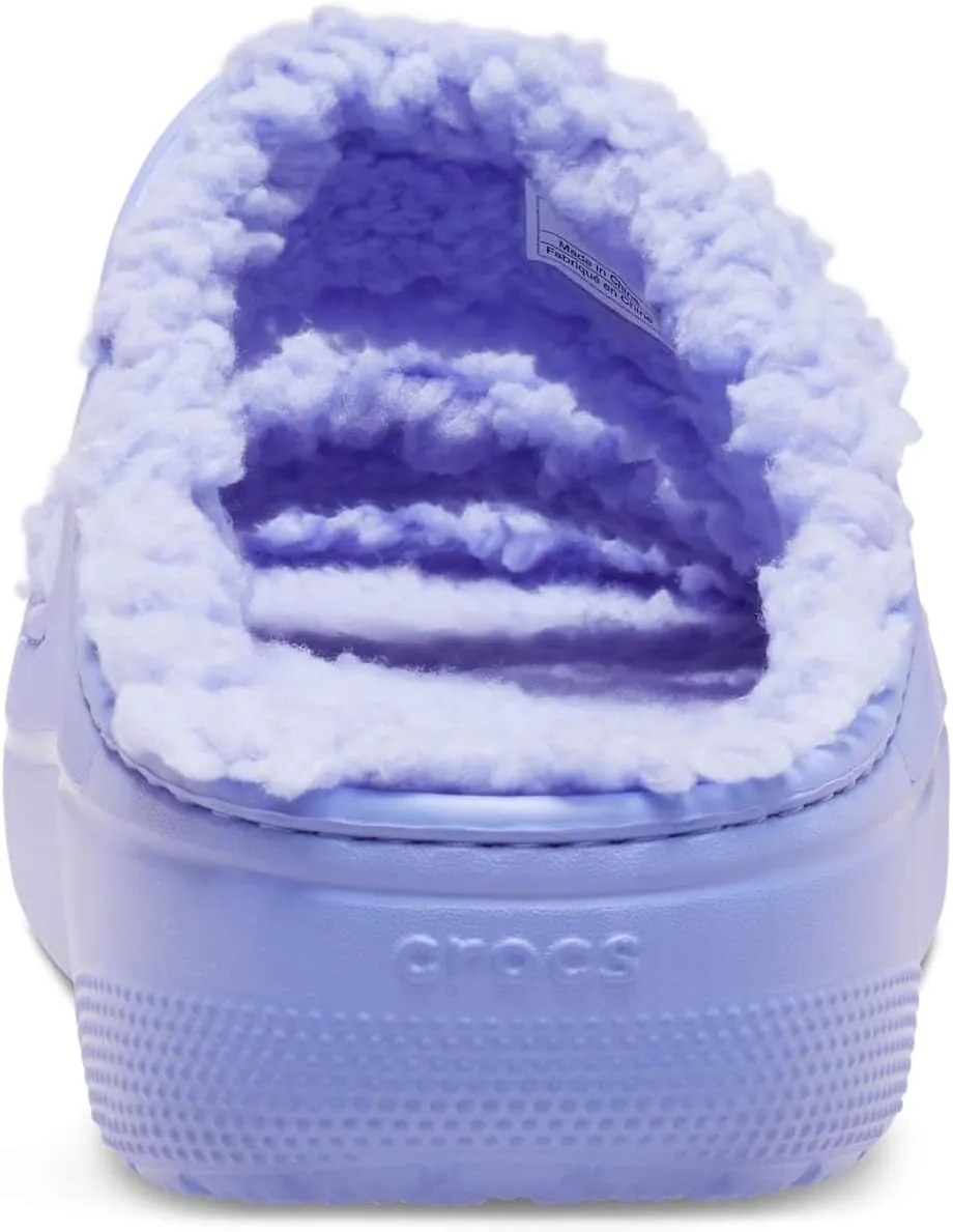 Crocs Unisex-Adult Classic Cozzzy Platform Sandals | Fuzzy Slippers Slide