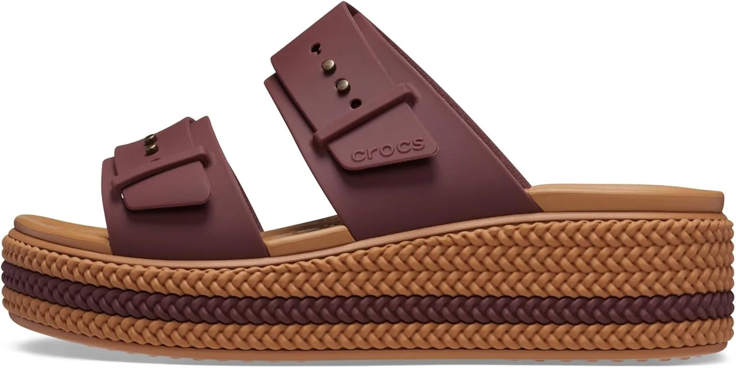 Crocs Womens Brooklyn Buckle Low Wedge