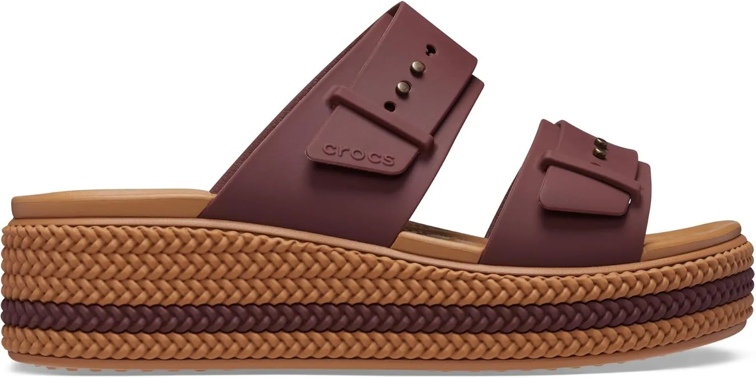 Crocs Womens Brooklyn Buckle Low Wedge