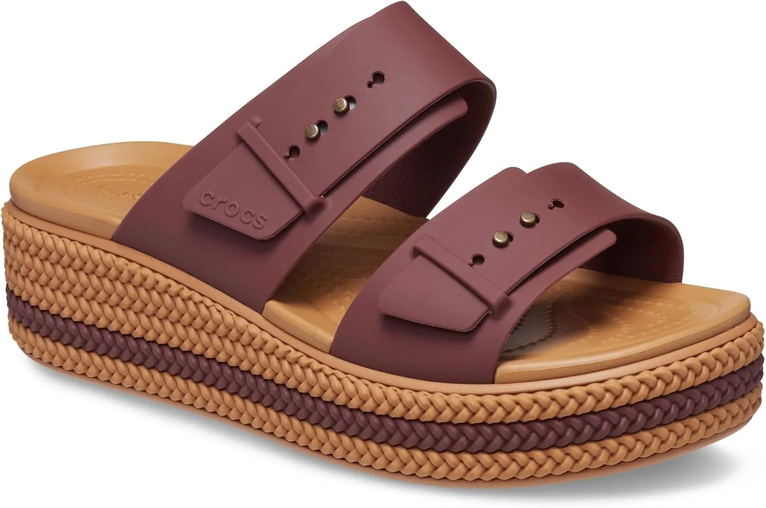 Crocs Womens Brooklyn Buckle Low Wedge
