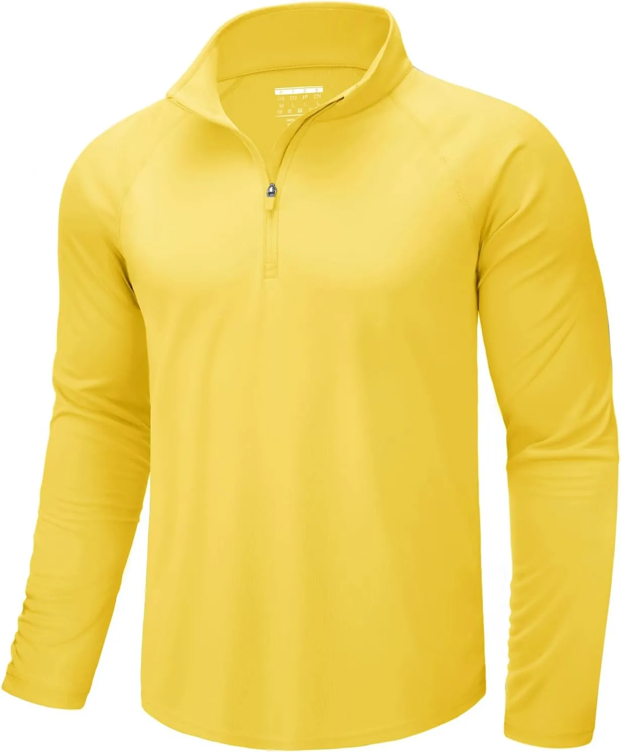 CRYSULLY Men's Long Sleeve 1/4 Zip Shirts Sun Protection Pullover UPF 50  Rash Guard Running Lightweight T Shirt