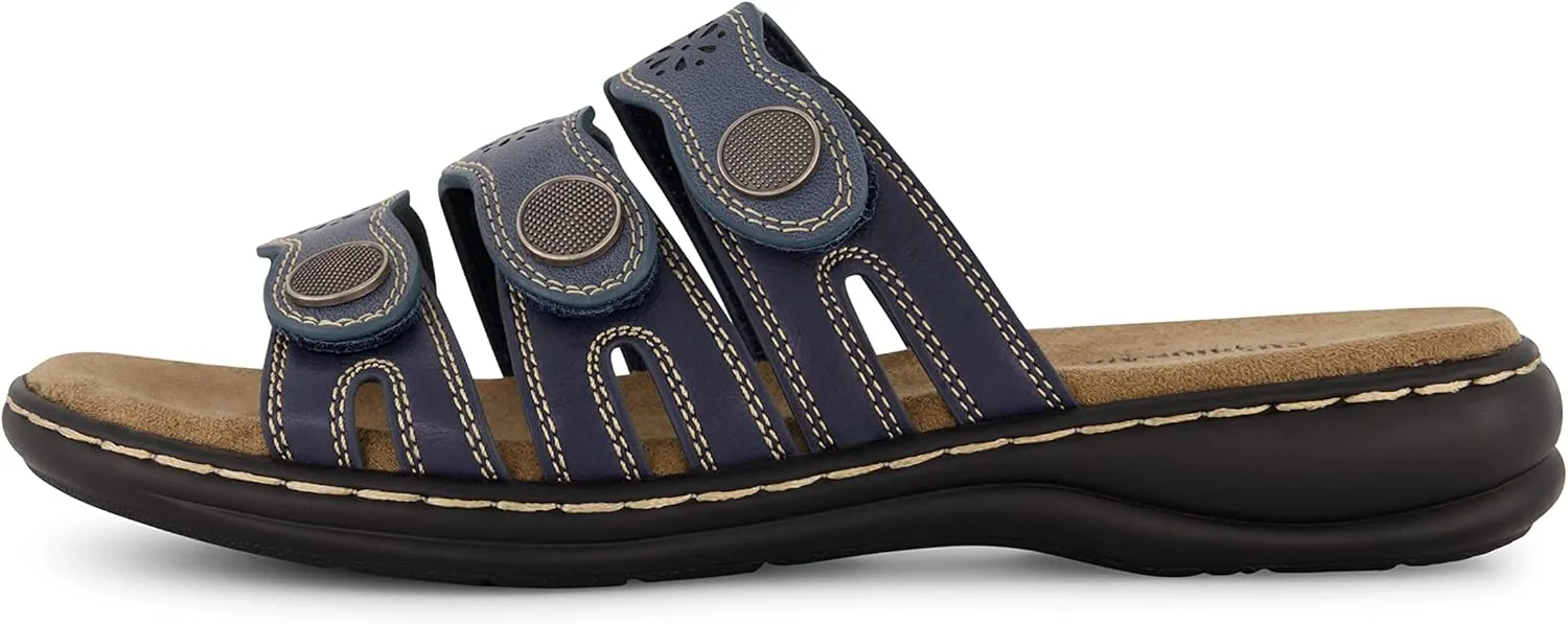 CUSHIONAIRE Women's Barret comfort sandal with  Comfort Foam and Wide Widths Available