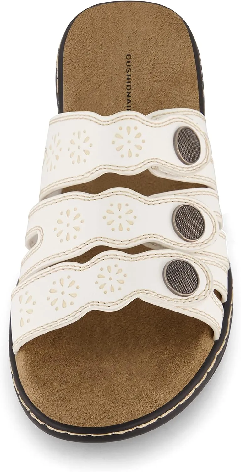 CUSHIONAIRE Women's Barret comfort sandal with  Comfort Foam and Wide Widths Available