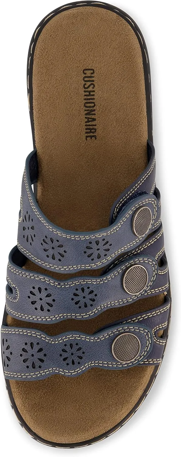 CUSHIONAIRE Women's Barret comfort sandal with  Comfort Foam and Wide Widths Available