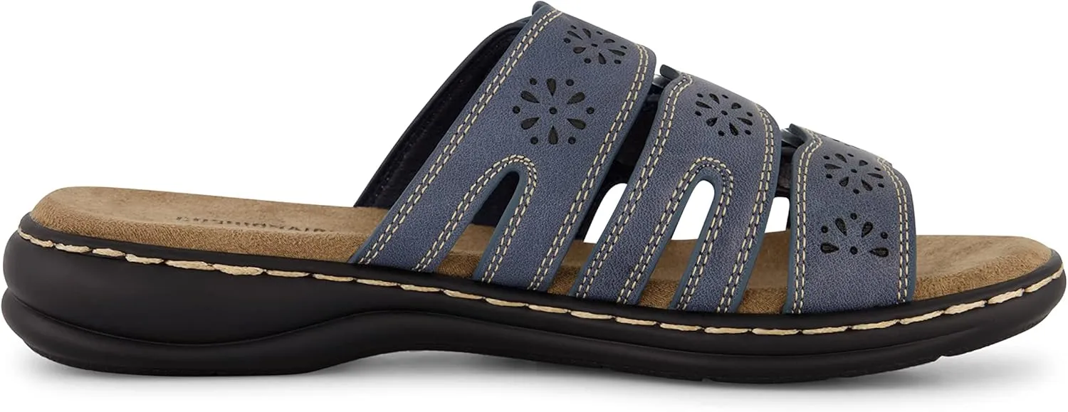 CUSHIONAIRE Women's Barret comfort sandal with  Comfort Foam and Wide Widths Available