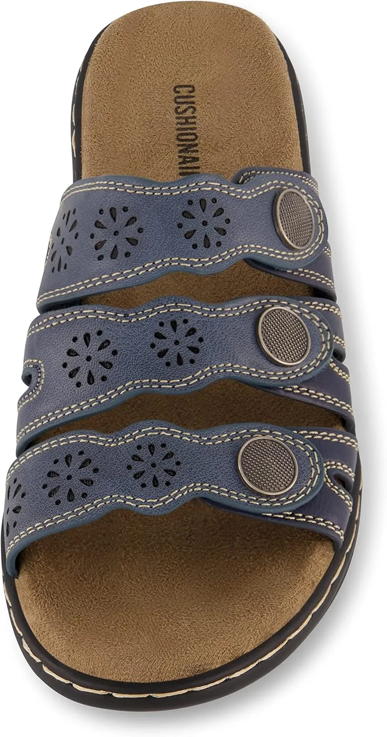 CUSHIONAIRE Women's Barret comfort sandal with  Comfort Foam and Wide Widths Available