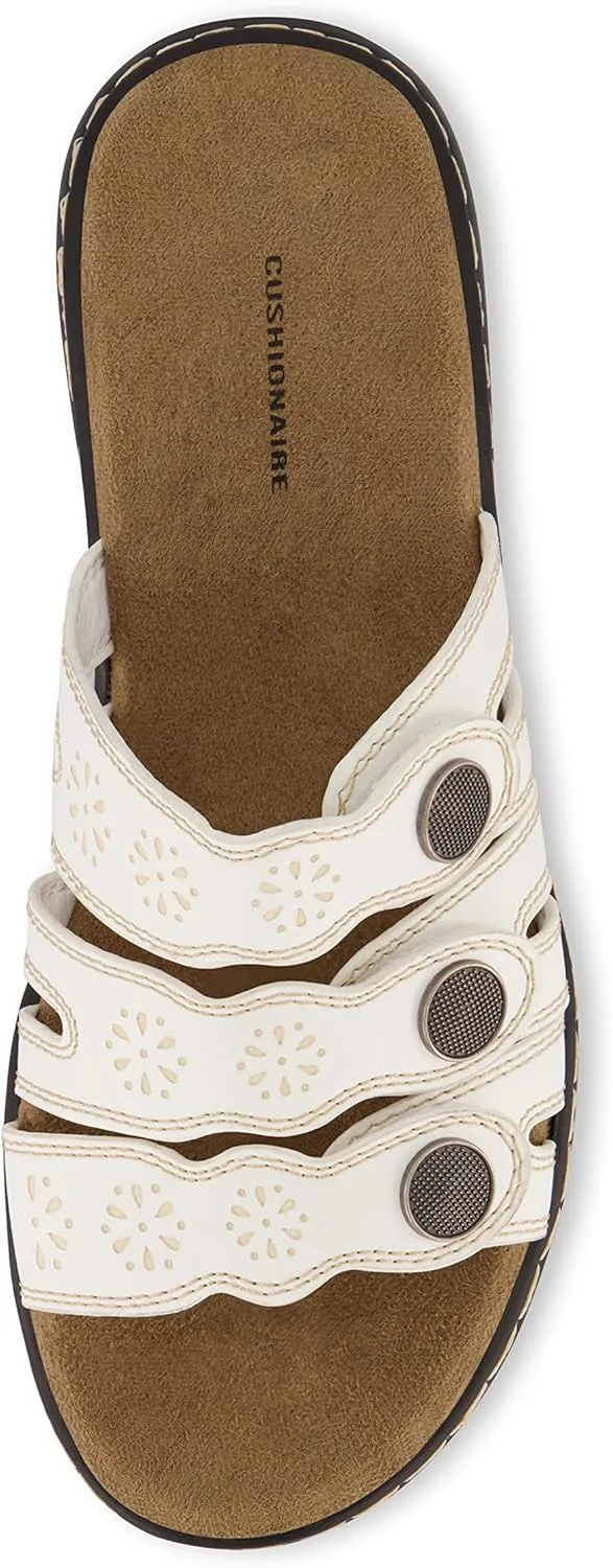 CUSHIONAIRE Women's Barret comfort sandal with  Comfort Foam and Wide Widths Available