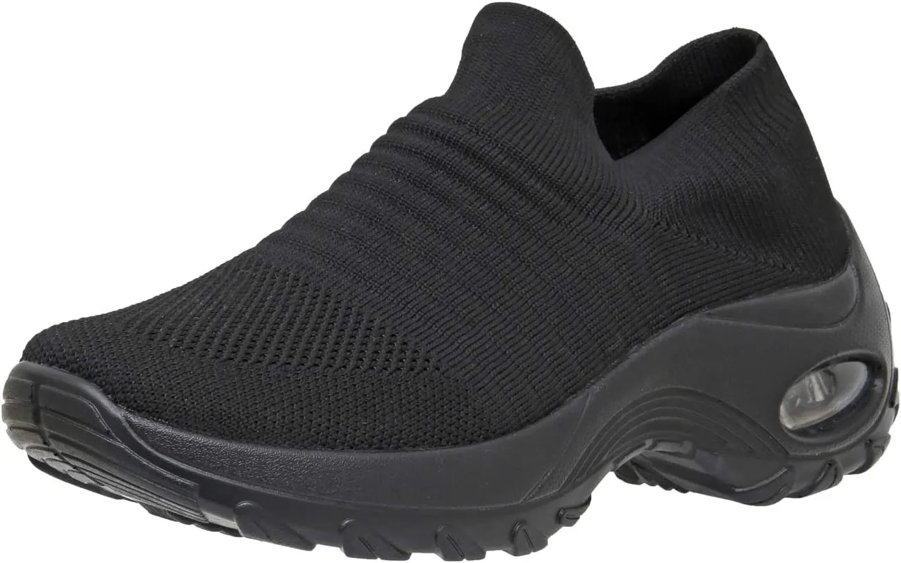 CUSHIONAIRE Women's Breeze Stretch Knit Slip on Sneaker  Memory Foam & LiteSole Technology