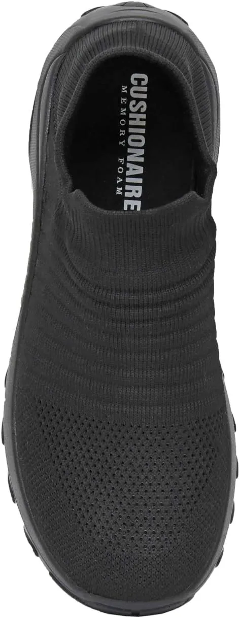 CUSHIONAIRE Women's Breeze Stretch Knit Slip on Sneaker  Memory Foam & LiteSole Technology