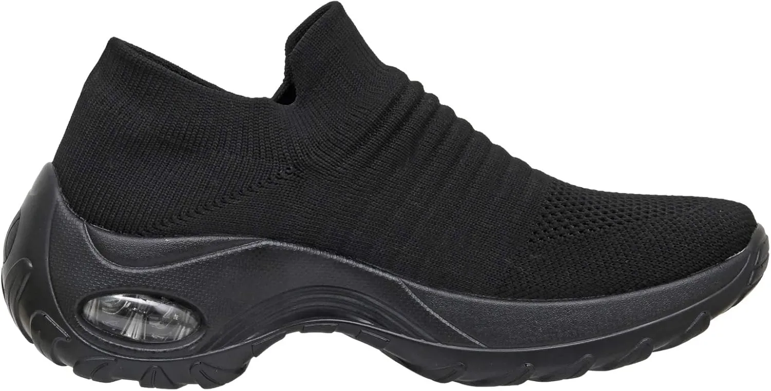 CUSHIONAIRE Women's Breeze Stretch Knit Slip on Sneaker  Memory Foam & LiteSole Technology