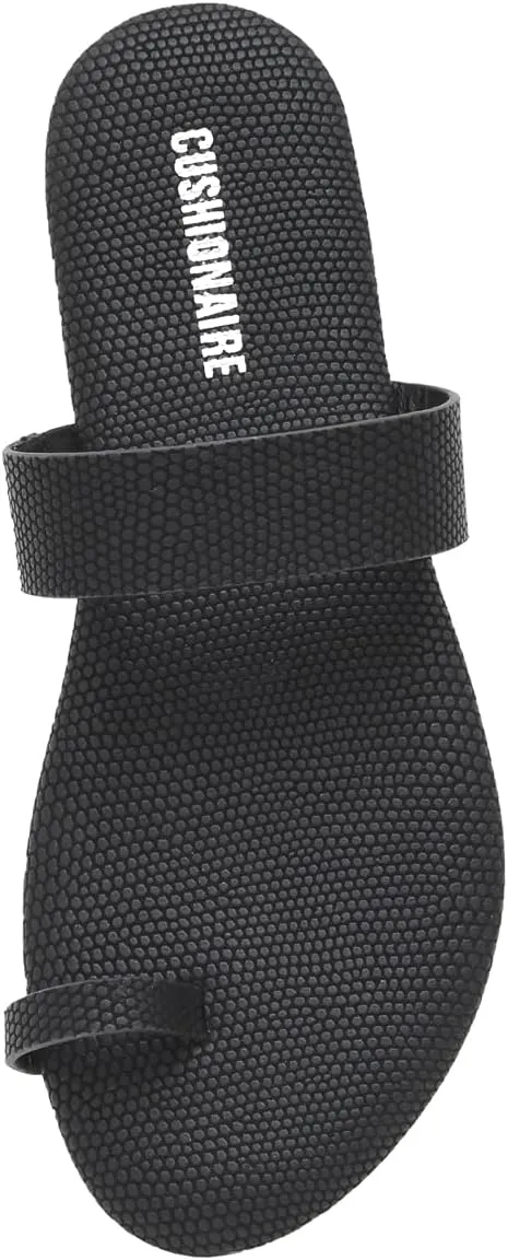 CUSHIONAIRE Women's Carson toe ring slide Sandal with Memory Foam