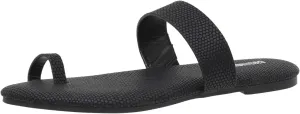 CUSHIONAIRE Women's Carson toe ring slide Sandal with Memory Foam