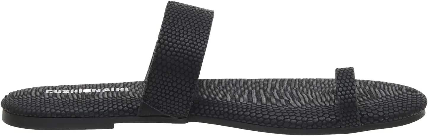 CUSHIONAIRE Women's Carson toe ring slide Sandal with Memory Foam