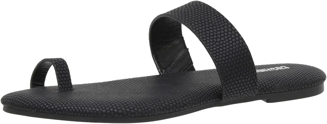CUSHIONAIRE Women's Carson toe ring slide Sandal with Memory Foam