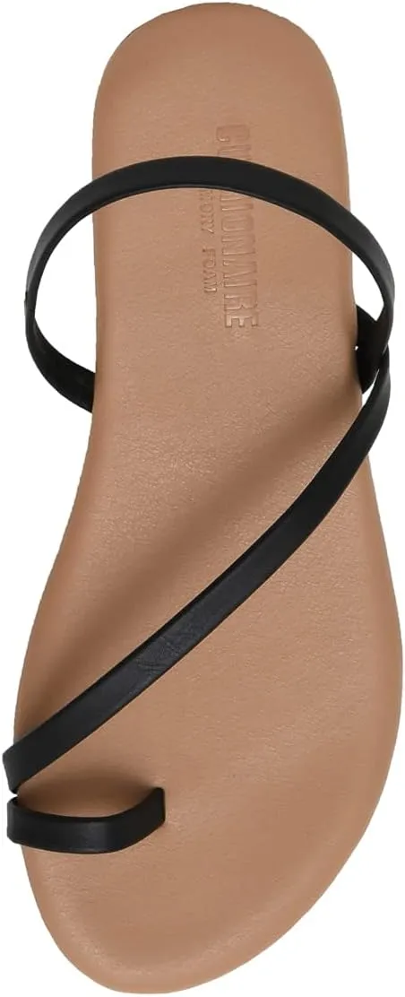 CUSHIONAIRE Women's Catalina toe ring Sandal with Memory Foam