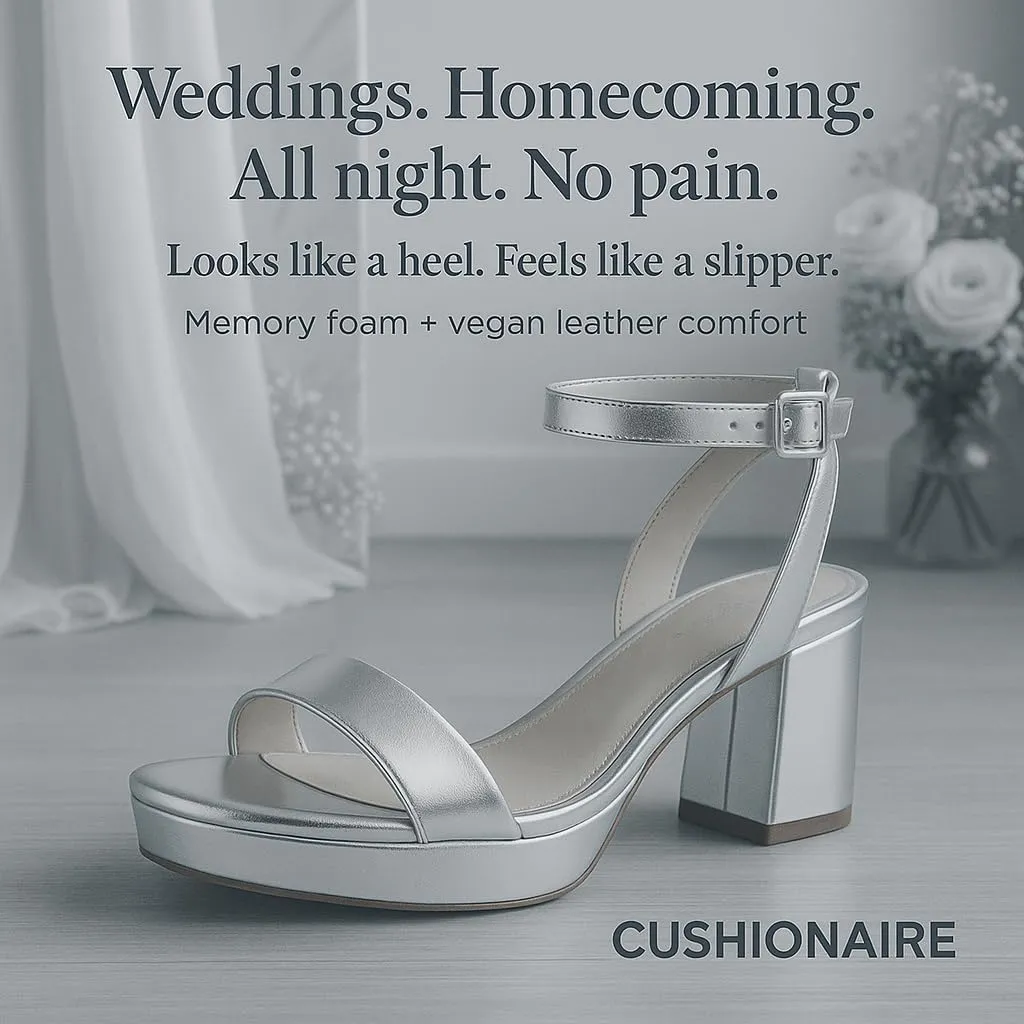 CUSHIONAIRE Women's Cherry platform dress sandal  Memory Foam and Wide Widths Available
