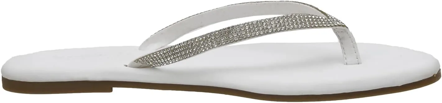 CUSHIONAIRE Women's Ciara Jeweled Flip Flop Sandal with Memory Foam