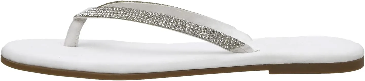 CUSHIONAIRE Women's Ciara Jeweled Flip Flop Sandal with Memory Foam