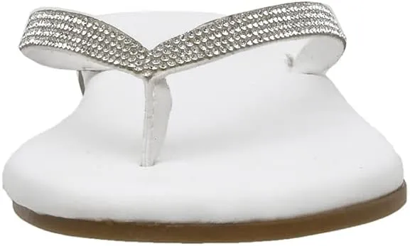 CUSHIONAIRE Women's Ciara Jeweled Flip Flop Sandal with Memory Foam