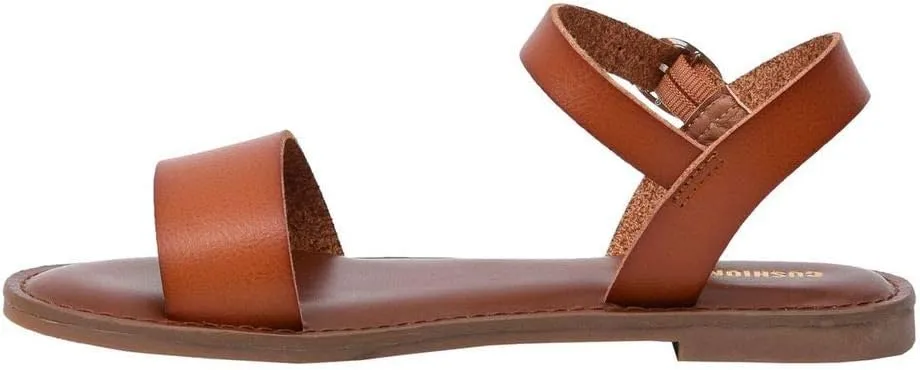 CUSHIONAIRE Women's Clara One Band Ankle Strap Sandal  Memory Foam, Wide Widths Available
