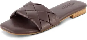 CUSHIONAIRE Women's Franca woven slide sandal  Memory Foam, Wide Widths Available