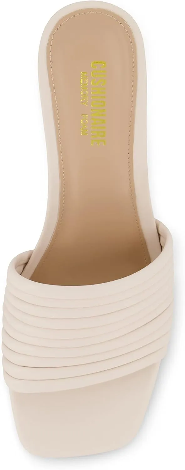 CUSHIONAIRE Women's Irma Strappy Block Heel Sandal  Memory Foam