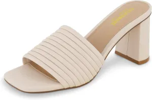 CUSHIONAIRE Women's Irma Strappy Block Heel Sandal  Memory Foam