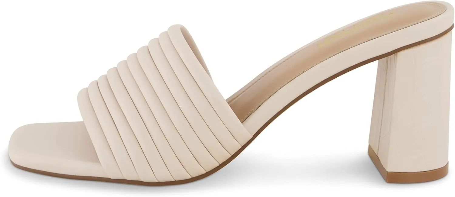 CUSHIONAIRE Women's Irma Strappy Block Heel Sandal  Memory Foam