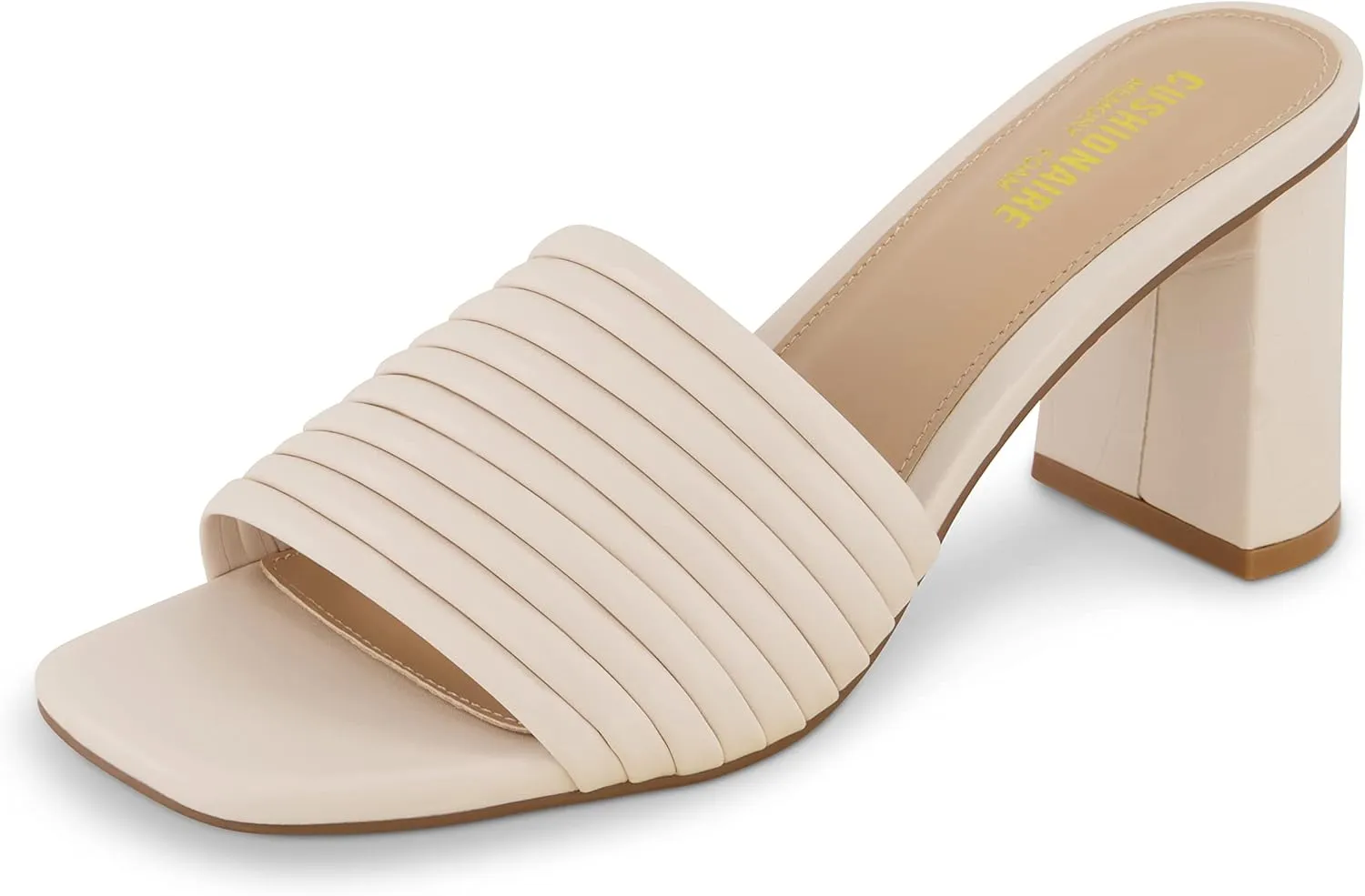 CUSHIONAIRE Women's Irma Strappy Block Heel Sandal  Memory Foam