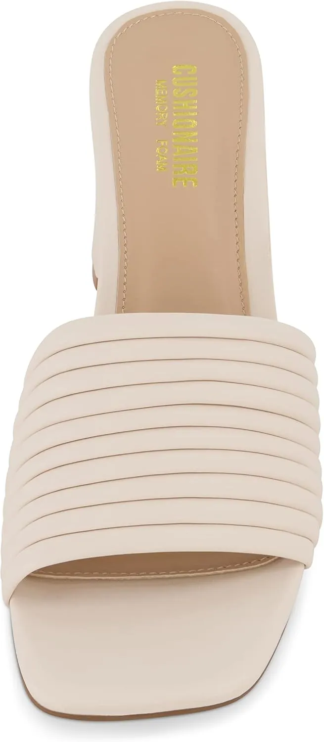 CUSHIONAIRE Women's Irma Strappy Block Heel Sandal  Memory Foam