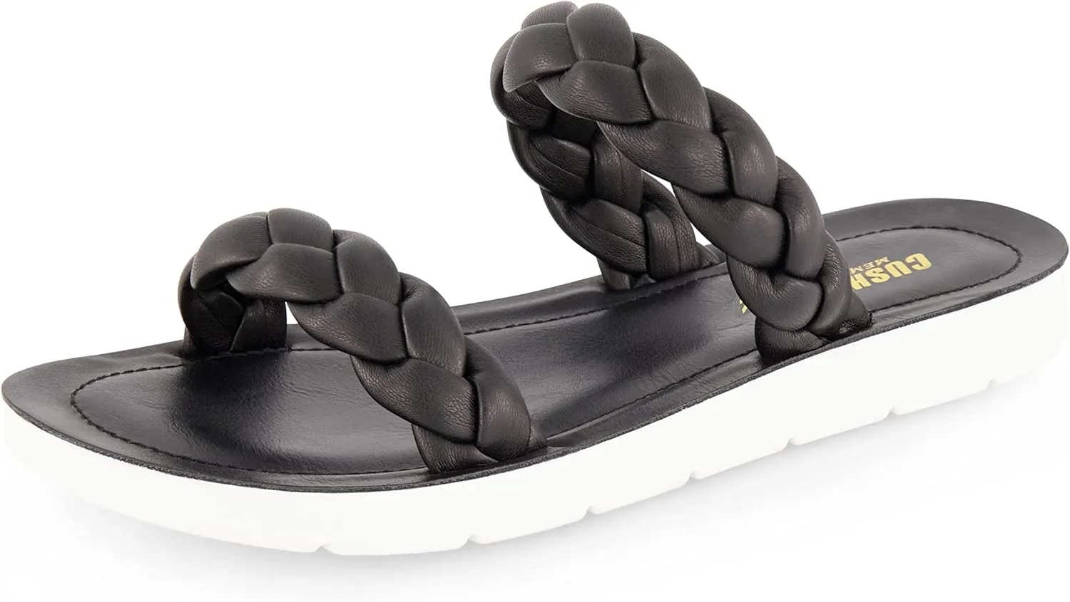 CUSHIONAIRE Women's Isla braided slide sandal  Memory Foam