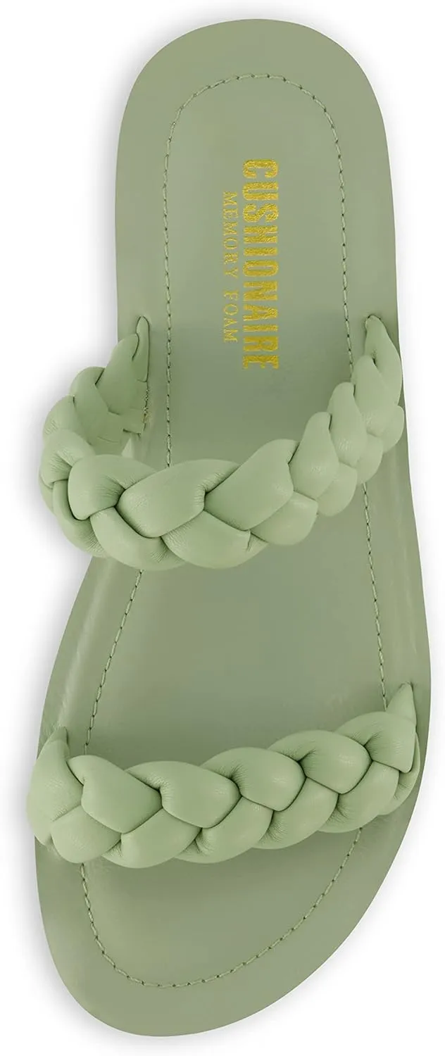 CUSHIONAIRE Women's Isla braided slide sandal  Memory Foam