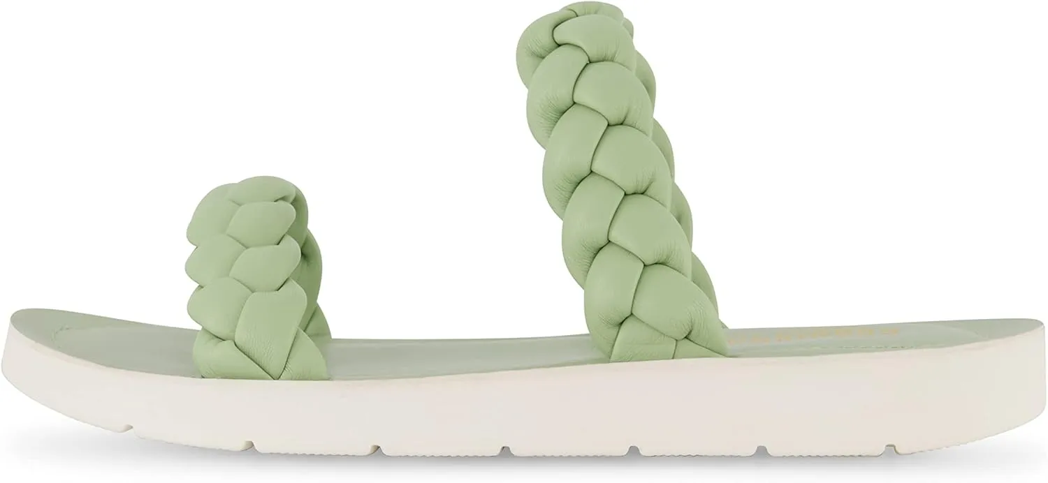 CUSHIONAIRE Women's Isla braided slide sandal  Memory Foam