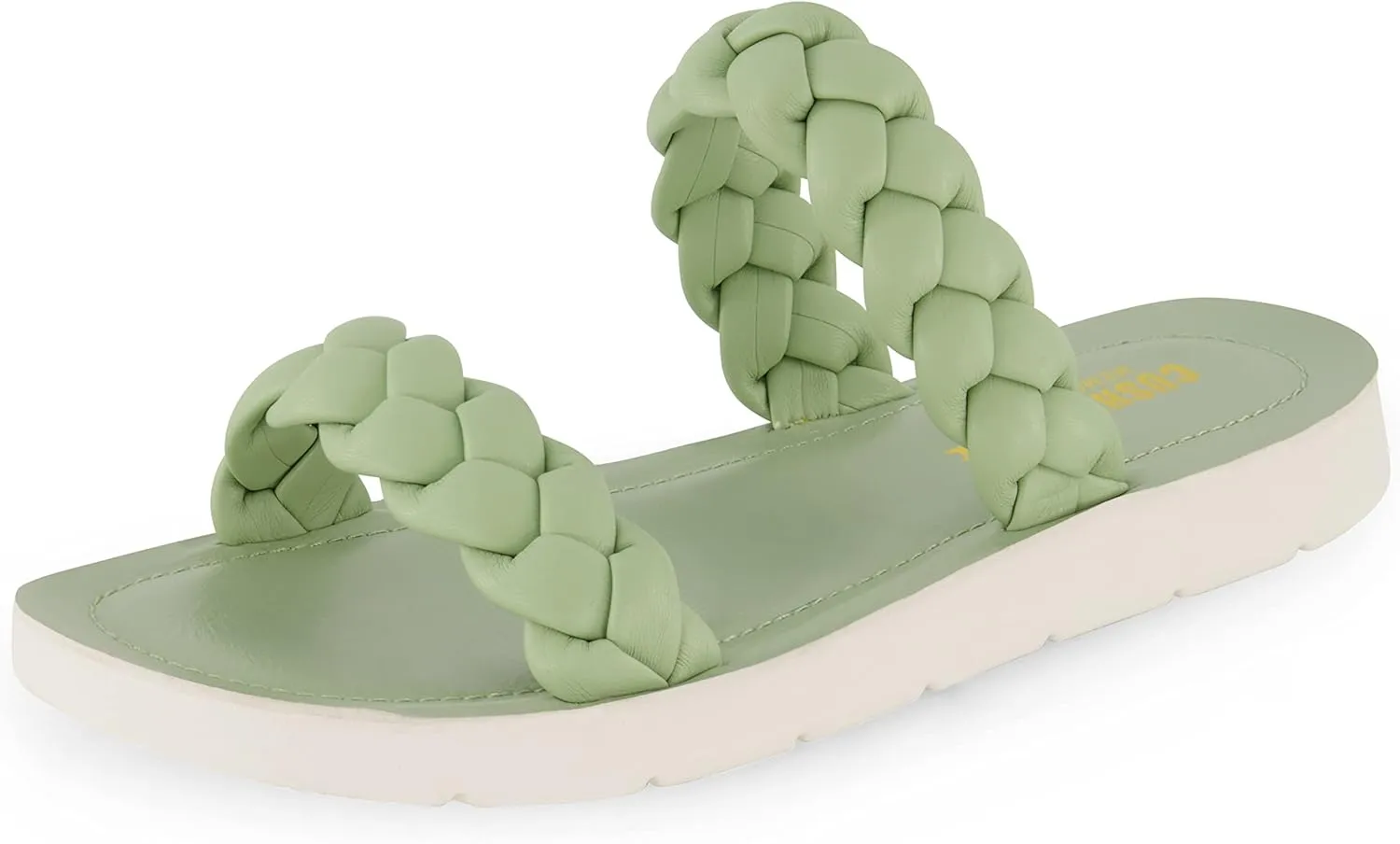 CUSHIONAIRE Women's Isla braided slide sandal  Memory Foam