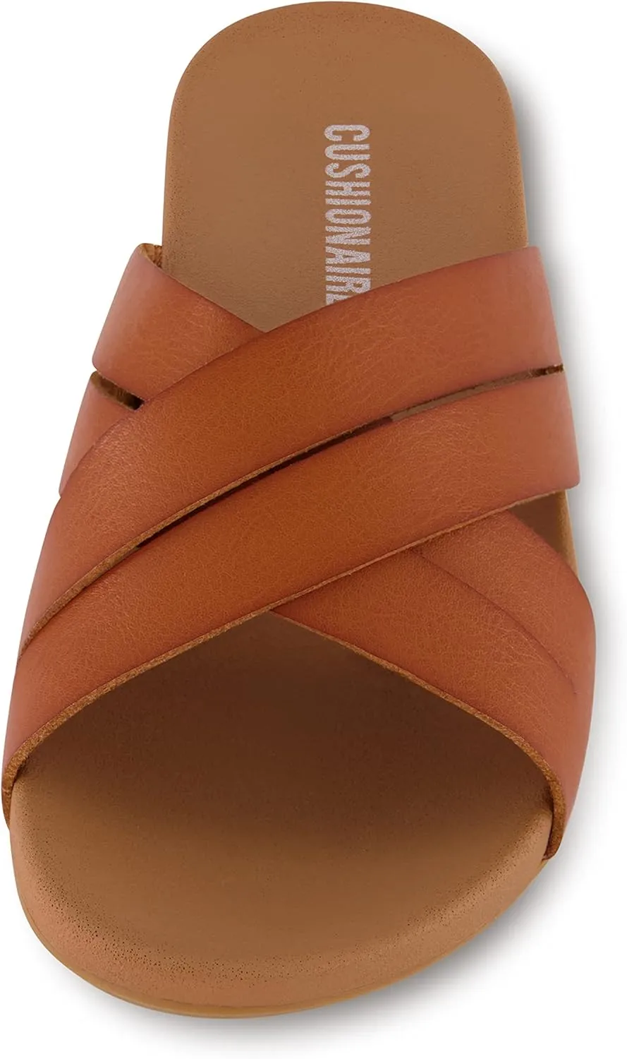 CUSHIONAIRE Women's Jackie cross band footbed slide sandal  Comfort Foam