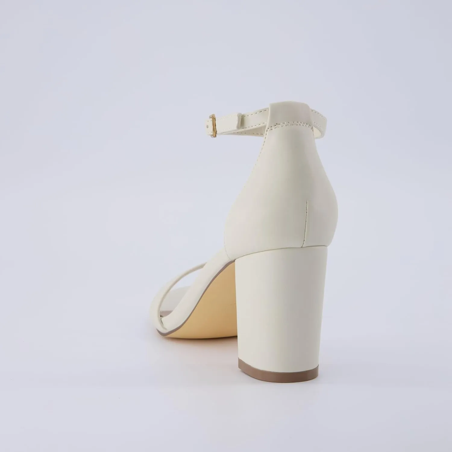 CUSHIONAIRE Women's Kimmie one band mid block heel sandal  Memory Foam, Wide Widths Available