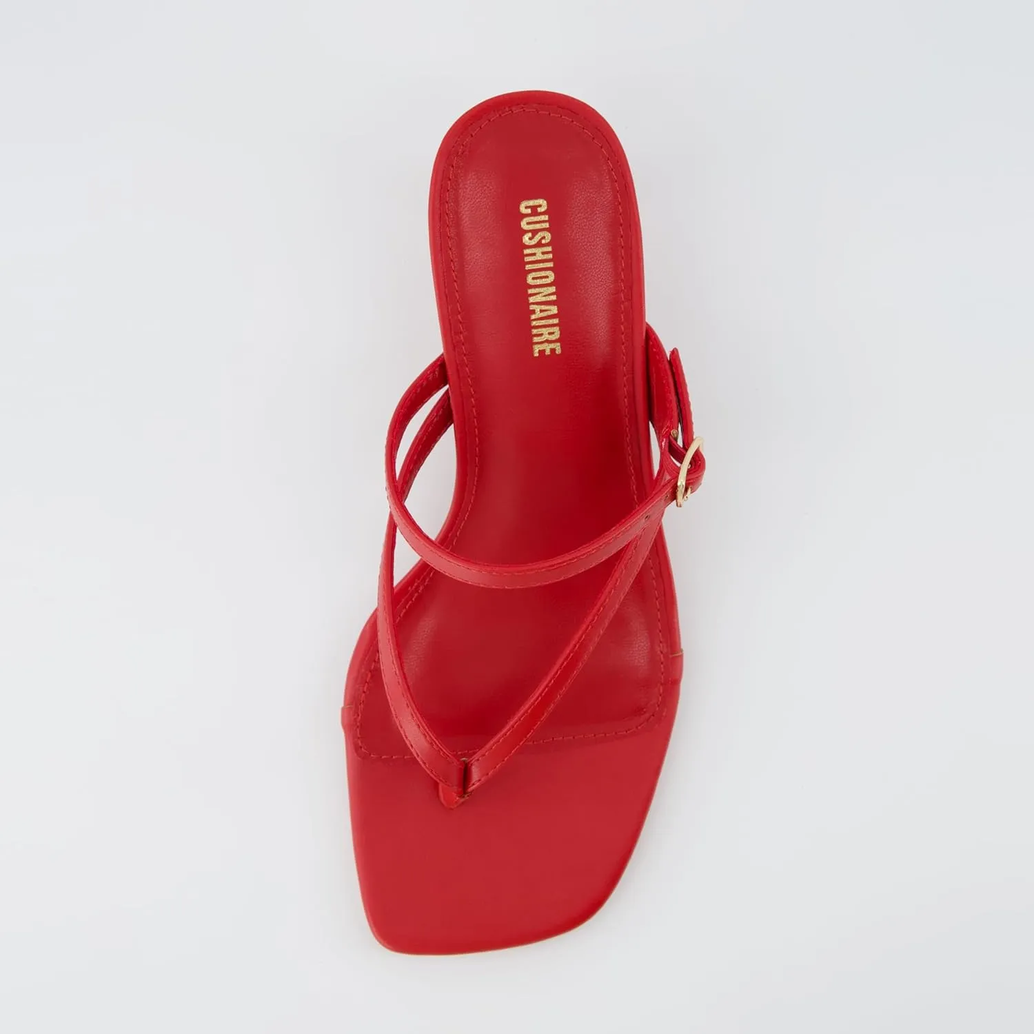 CUSHIONAIRE Women's Madrid Strappy Kitten Heel Sandals  Memory Foam, Wide Widths Available