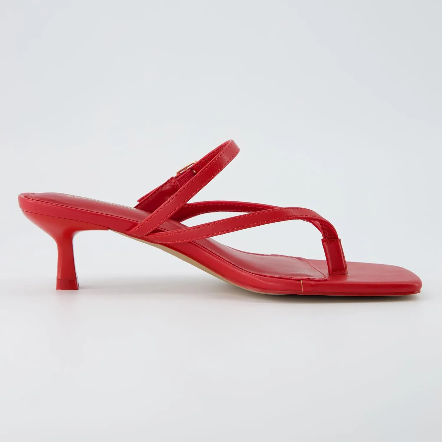 CUSHIONAIRE Women's Madrid Strappy Kitten Heel Sandals  Memory Foam, Wide Widths Available