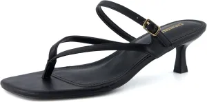 CUSHIONAIRE Women's Madrid Strappy Kitten Heel Sandals  Memory Foam, Wide Widths Available