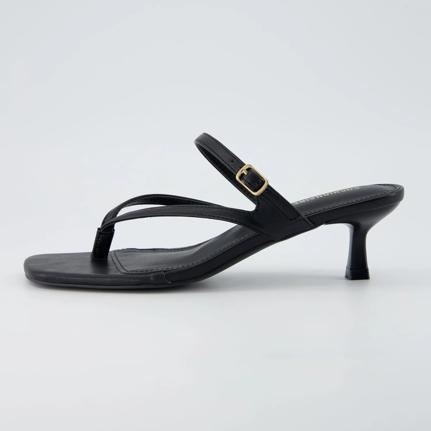 CUSHIONAIRE Women's Madrid Strappy Kitten Heel Sandals  Memory Foam, Wide Widths Available