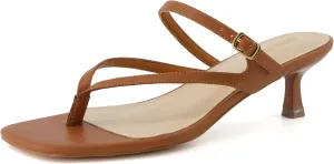 CUSHIONAIRE Women's Madrid Strappy Kitten Heel Sandals  Memory Foam, Wide Widths Available