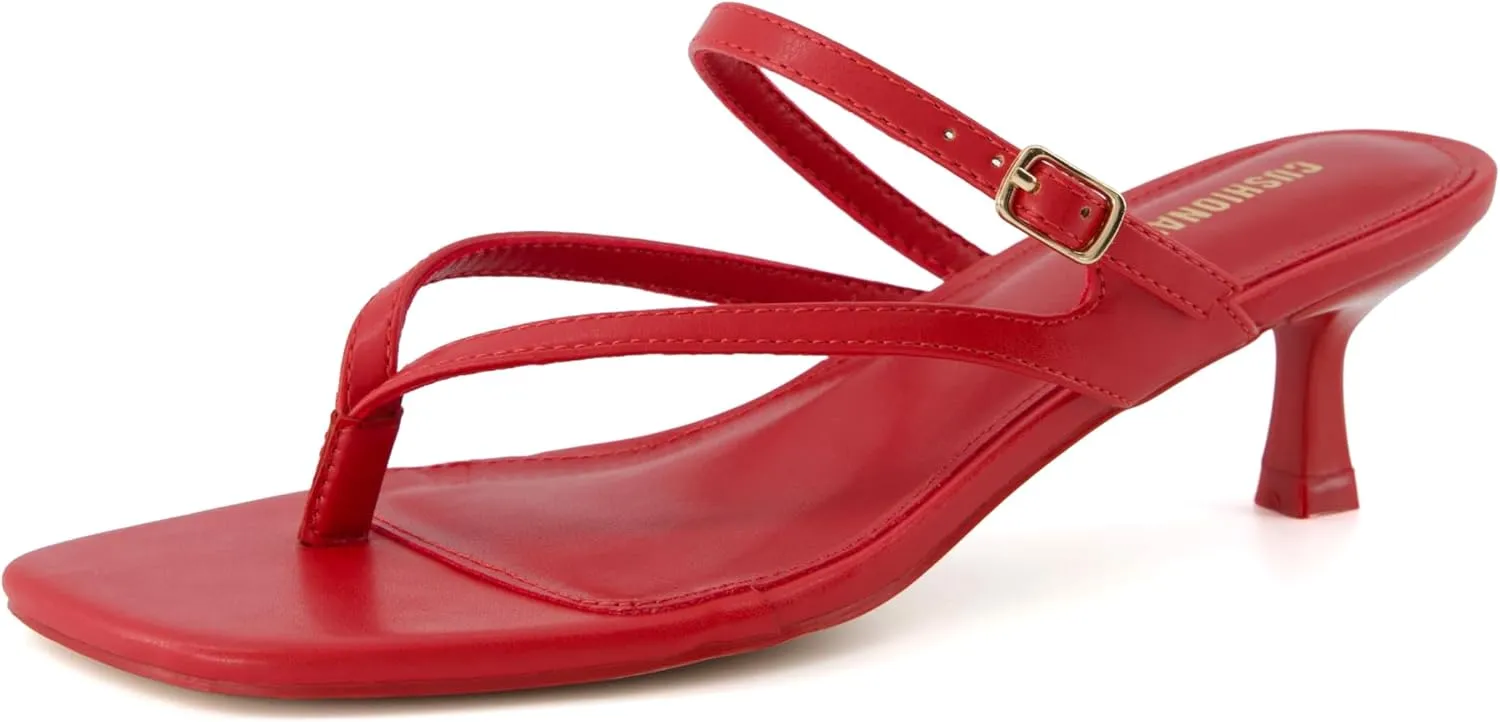 CUSHIONAIRE Women's Madrid Strappy Kitten Heel Sandals  Memory Foam, Wide Widths Available