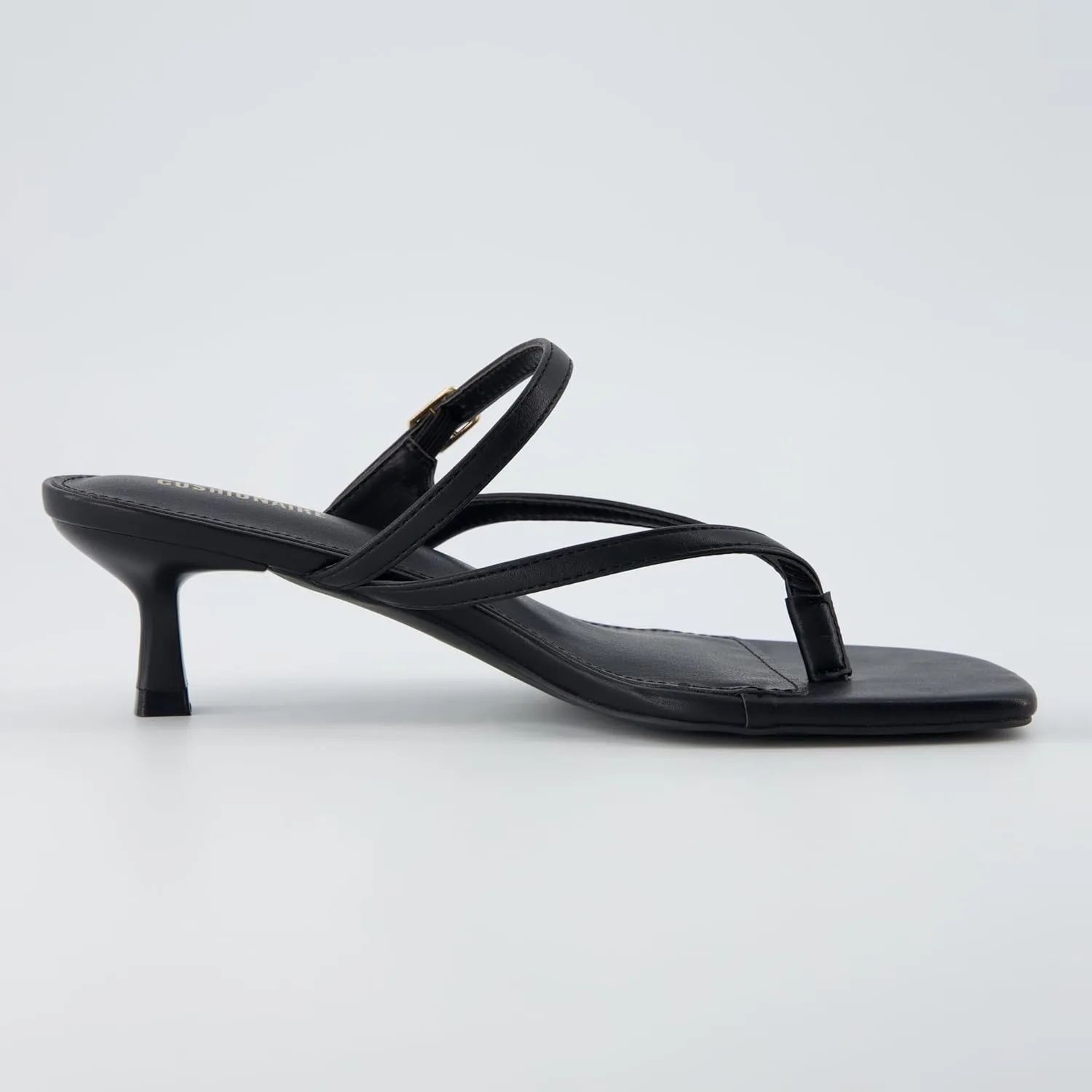 CUSHIONAIRE Women's Madrid Strappy Kitten Heel Sandals  Memory Foam, Wide Widths Available