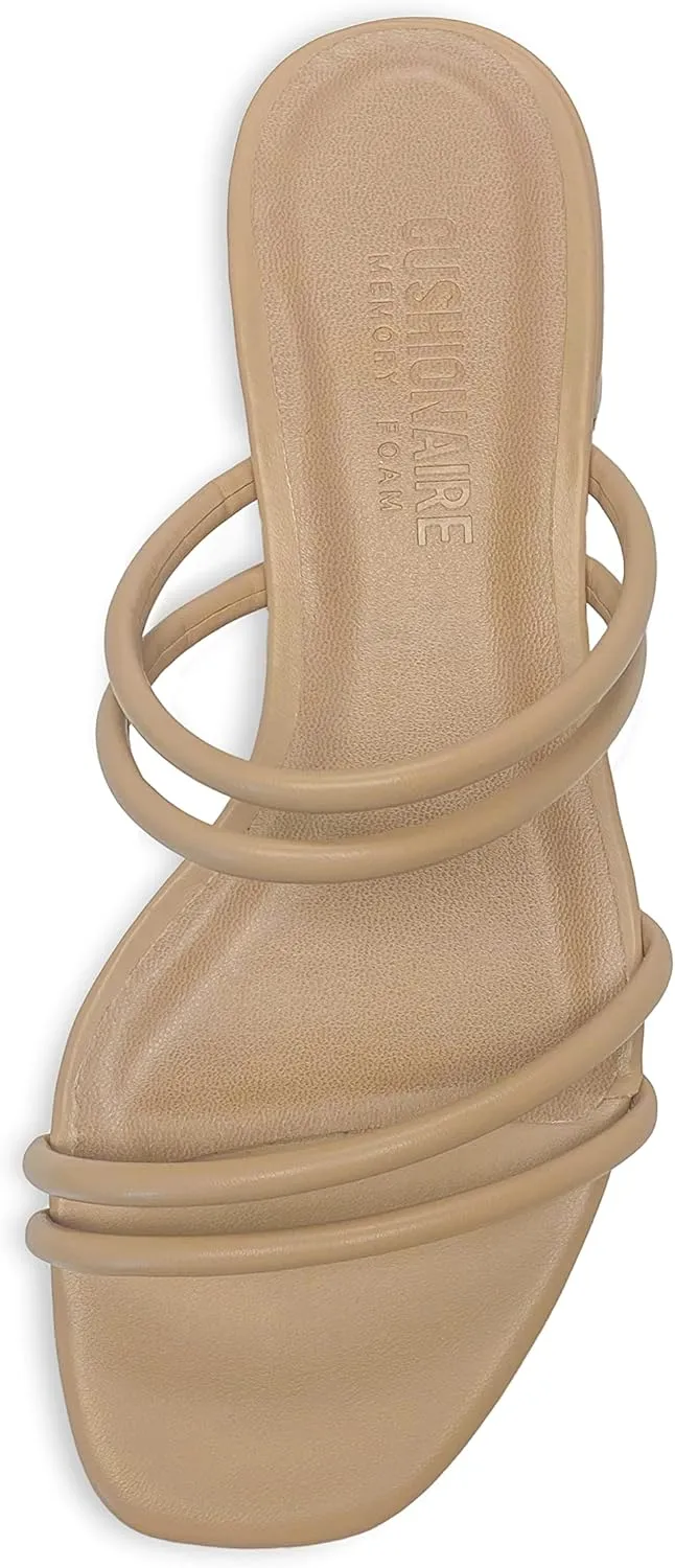 CUSHIONAIRE Women's Nora low block heel sandal  Memory Foam