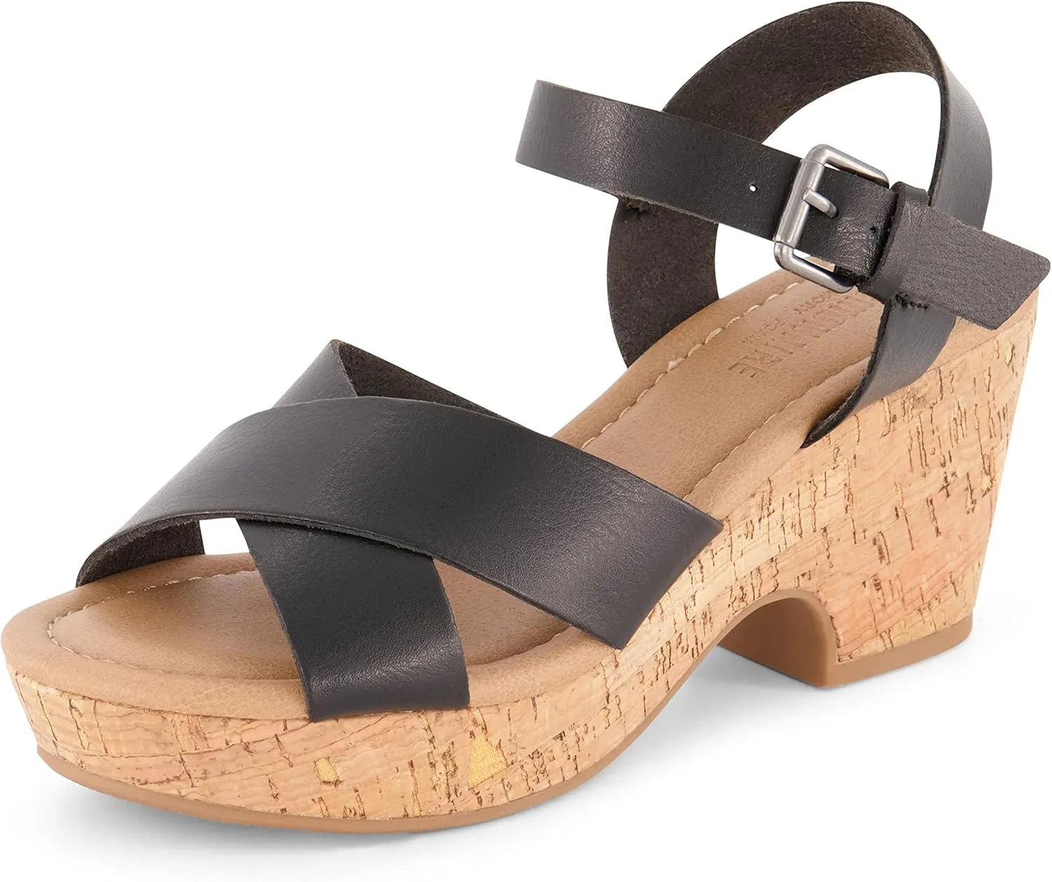 CUSHIONAIRE Women's Rosie Cork Wedge Sandal  Memory Foam
