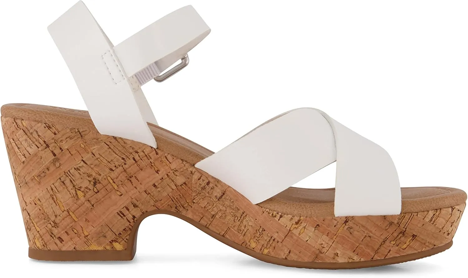 CUSHIONAIRE Women's Rosie Cork Wedge Sandal  Memory Foam