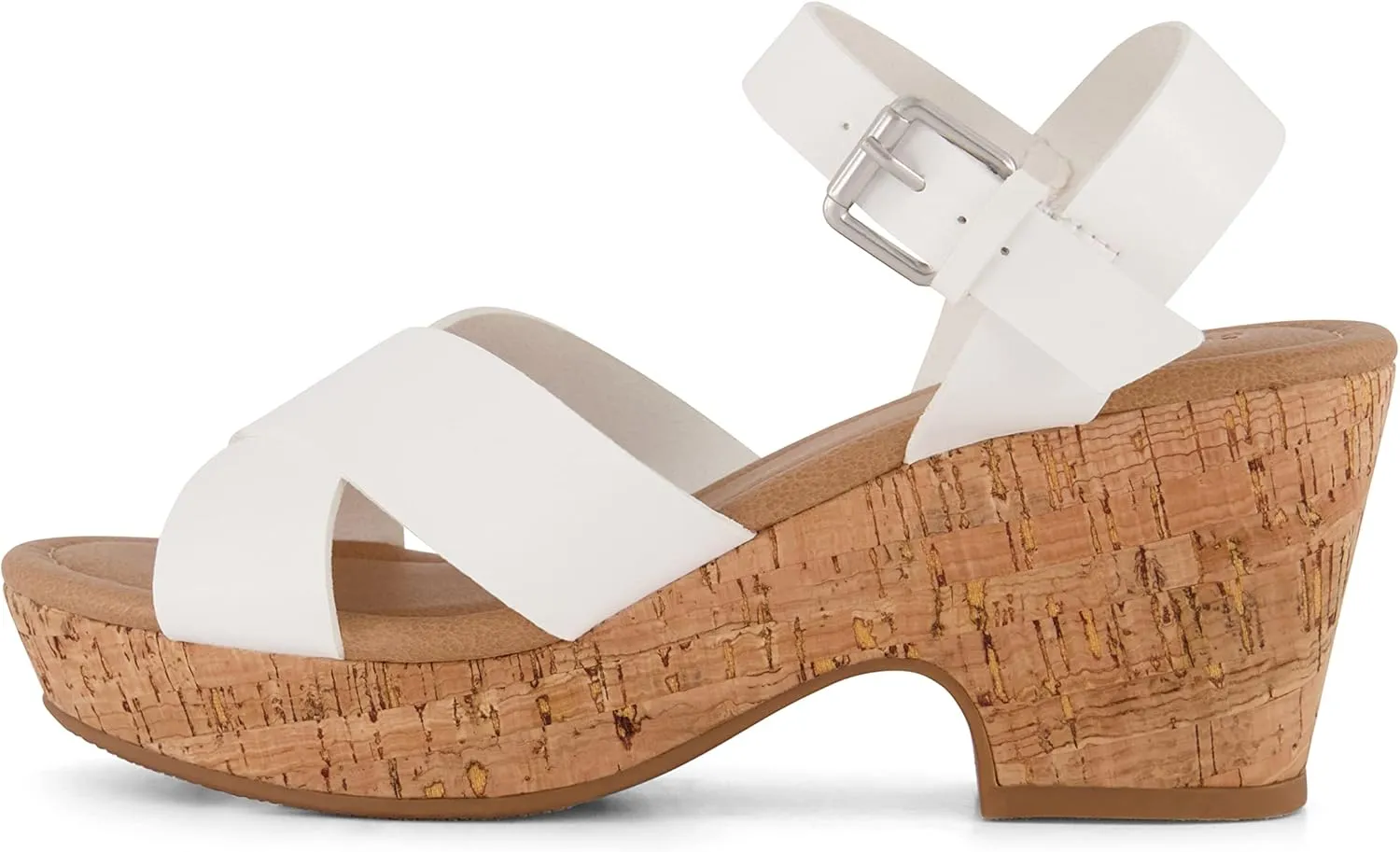CUSHIONAIRE Women's Rosie Cork Wedge Sandal  Memory Foam