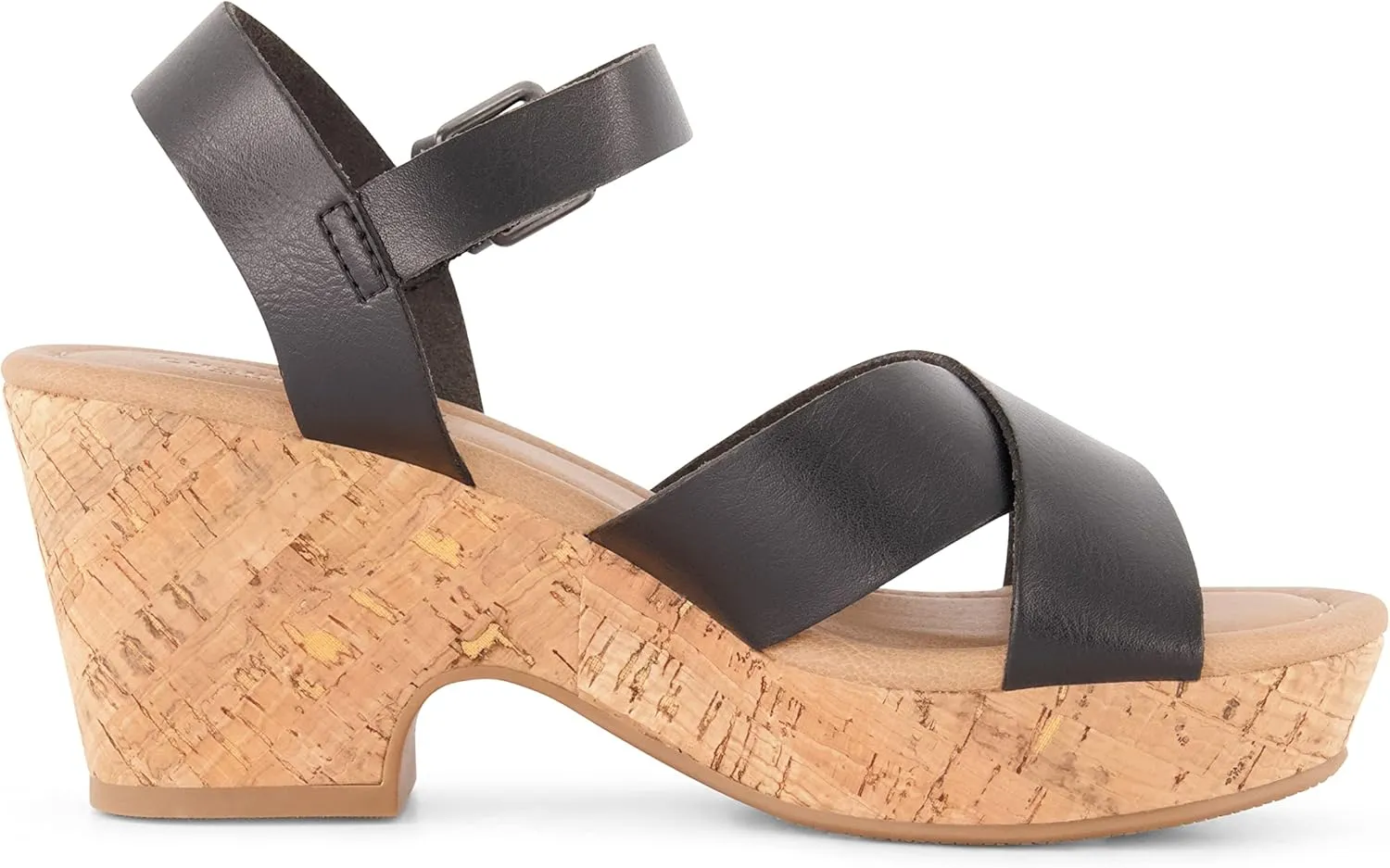 CUSHIONAIRE Women's Rosie Cork Wedge Sandal  Memory Foam